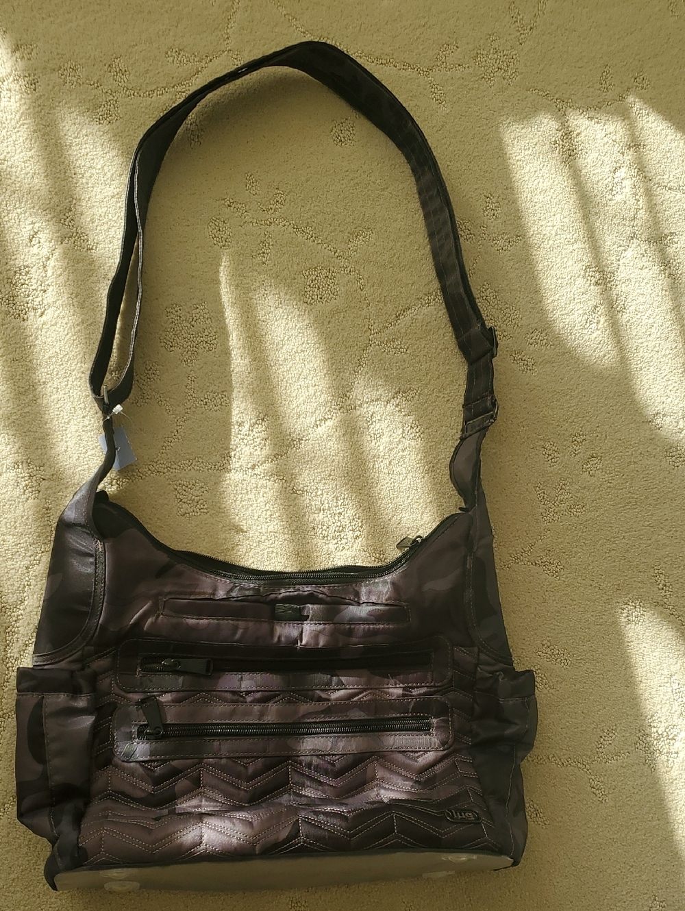 lug Gray Camo Quilted Crossbody Bag